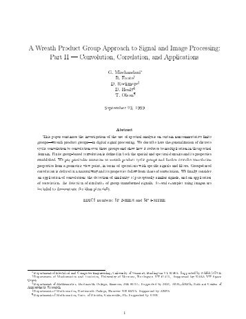 A Wreath Product Group Approach to Signal and Image Processing ...