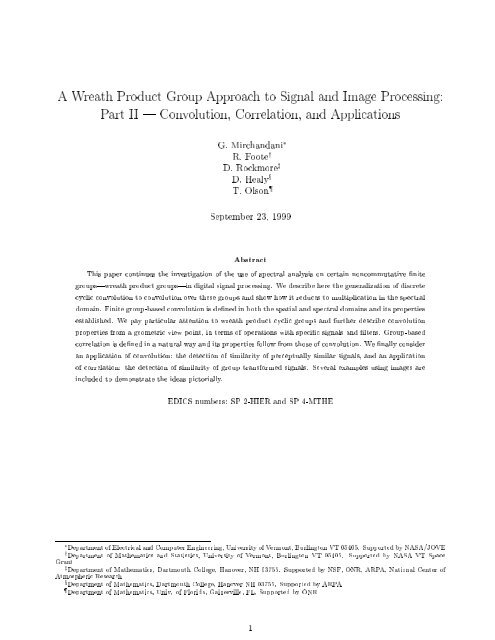 A Wreath Product Group Approach to Signal and Image Processing ...