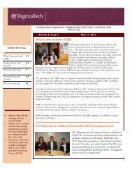 Winter 2013 newsletter - Computer Science - Virginia Tech