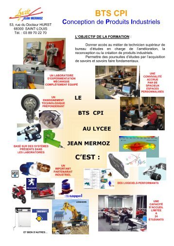 BTS CPI - LYCEE JEAN MERMOZ - Saint-Louis