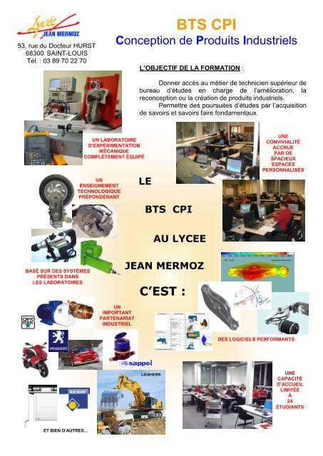 BTS CPI - LYCEE JEAN MERMOZ - Saint-Louis