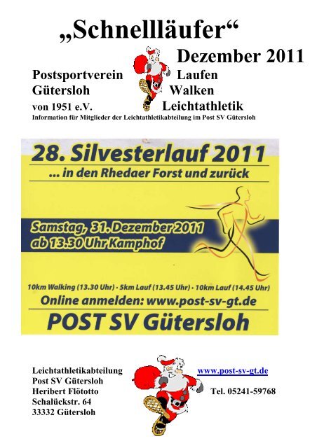 „Schnellläufer“ Dezember 2011 Postsportverein ... - Post SV Gütersloh