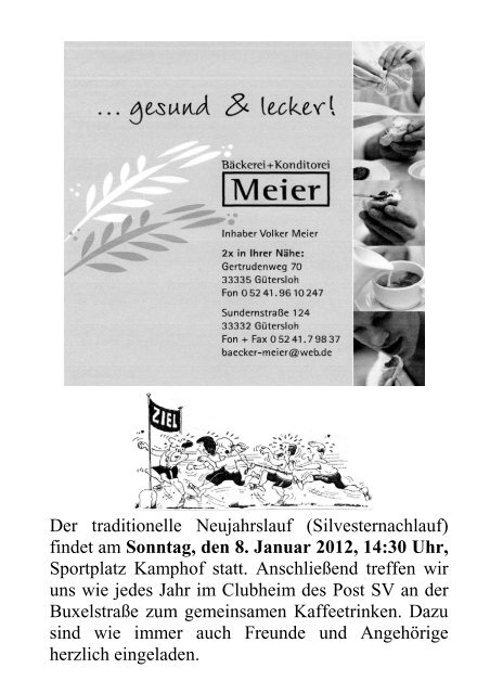 „Schnellläufer“ Dezember 2011 Postsportverein ... - Post SV Gütersloh