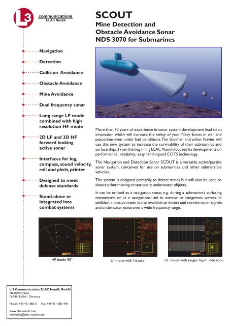 Mine Detection and Obstacle Avoidance Sonar NDS 3070 for ...