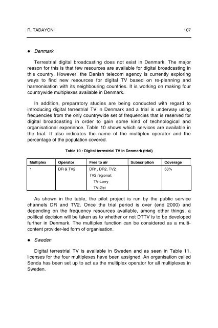 Digital Terrestrial Broadcasting: Innovation and Development or a ...