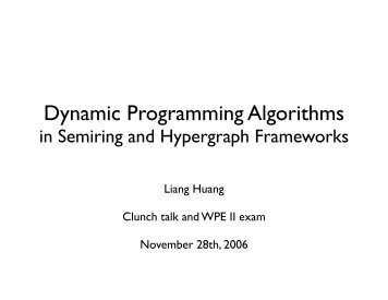 Dynamic Programming Algorithms