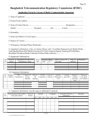 Application for license of radio equipment apparatus - BTRC