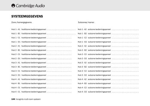 AP182742 CA Incognito Multi-Room Installation ... - Cambridge Audio