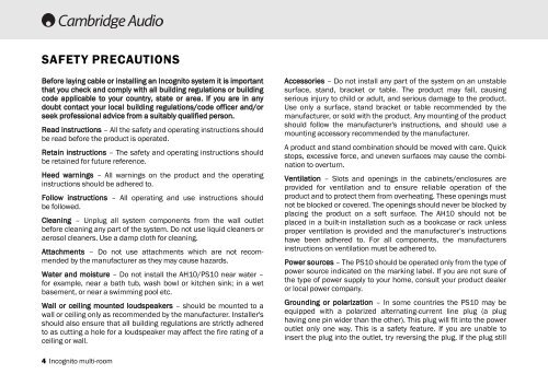 AP182742 CA Incognito Multi-Room Installation ... - Cambridge Audio