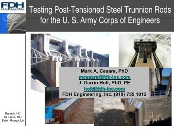 Testing Post-Tensioned Steel Trunnion Rods for the U. S. Army ...