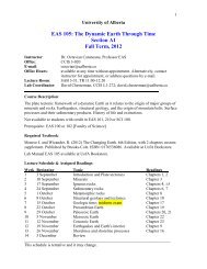 Course Title - Earth and Atmospheric Sciences - University of Alberta