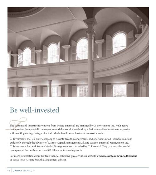 Optima Strategy Brochure - Assante Wealth Management