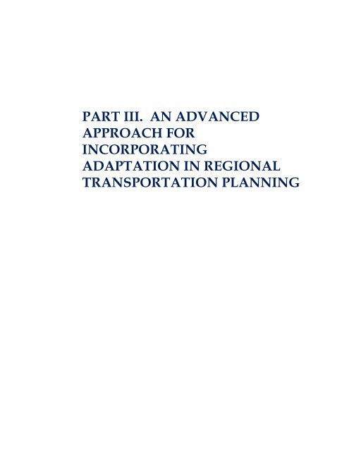 addressing climate change adaptation in regional transportation plans