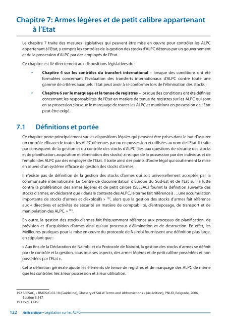 Législation sur les armes légères et de petit calibre - PoA-ISS