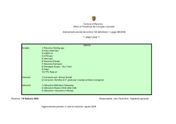 Ravenna Holding SpA - TPL Rete S.r.l. - Comune di Ravenna