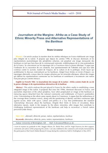 Journalism at the Margins: Afrika as a Case Study of Ethnic Minority ...