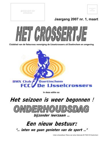 Clubblad FCC De IJsselcrossers - Website van Dave, Eefje, Jay en ...