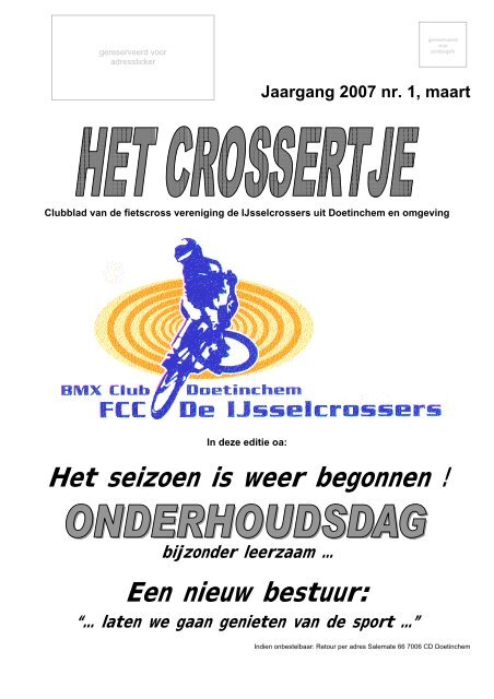 Clubblad FCC De IJsselcrossers - Website van Dave, Eefje, Jay en ...