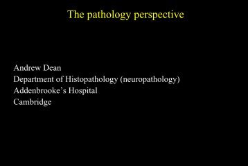 The pathology perspective