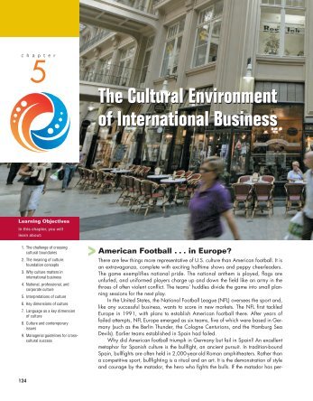 The Cultural Environment of International Business The Cultural ...