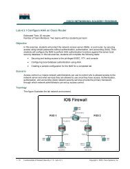 Lab 4.3.1 Configure AAA on Cisco Router