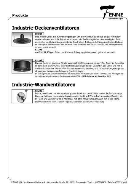 Industrie-Deckenventilatoren - PresseBox