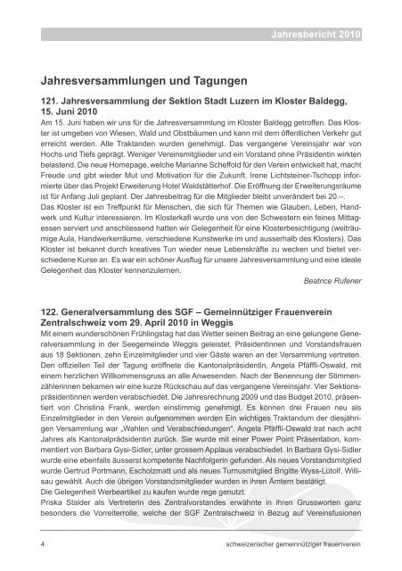 Jahresbericht 20010 in PDF-Format - Schweizerischer ...