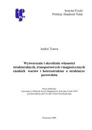 1. WÅaÅciwoÅci fizyczne nadprzewodnikÃ³w - Instytut Fizyki PAN