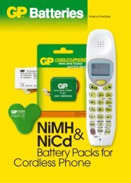 GP cordless phone batteries brochure - Antaris