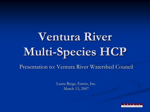 Ventura River Multi-Species HCP - County of Ventura