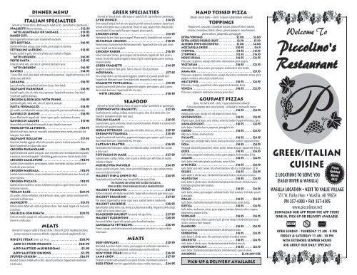 View Wasilla Takeout Menu PDF Piccolino s