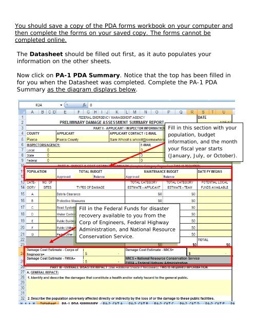 Preliminary Damage Assessment Form How to Guide