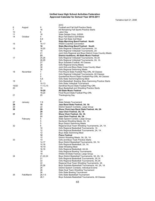 Fall Bulletin No. 233 - August 2008 - Iowa High School Music ...