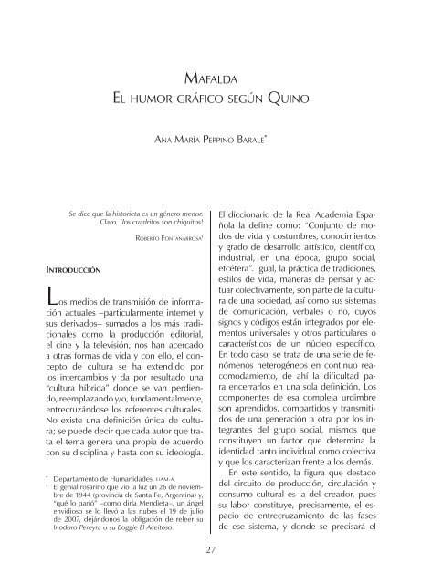 Descargar Revista Completa - Revista Fuentes HumanÃ­sticas - UAM