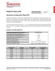 PRODUCT BULLETIN Aluminum Coated (One Side) PET - Sheldahl