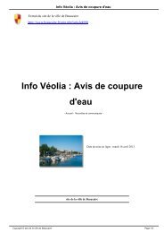 Info Véolia : Avis de coupure d'eau - Beaucaire