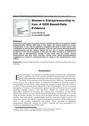 Women's Entrepreneurship in Iran: A GEM Based-Data Evidence