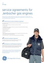 service agreements for Jenbacher gas engines