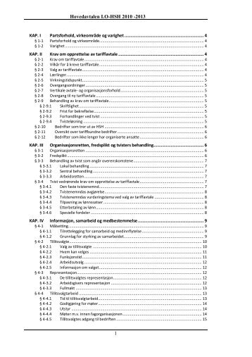 Hovedavtalen LO-HSH 2010 -2013 1 - Fellesforbundet