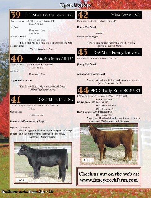 Fancy Creek Farm - Dwyer Cattle Services