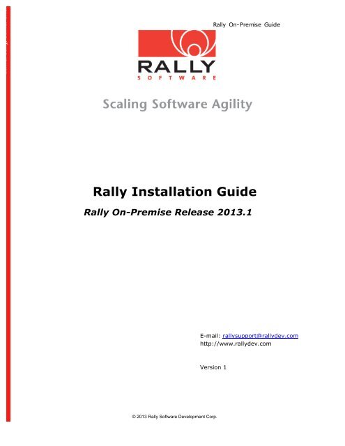 Rally Installation Guide - Rally Help - Rally Software