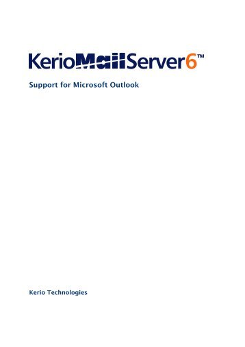 Support for Microsoft Outlook - Kerio Software Archive