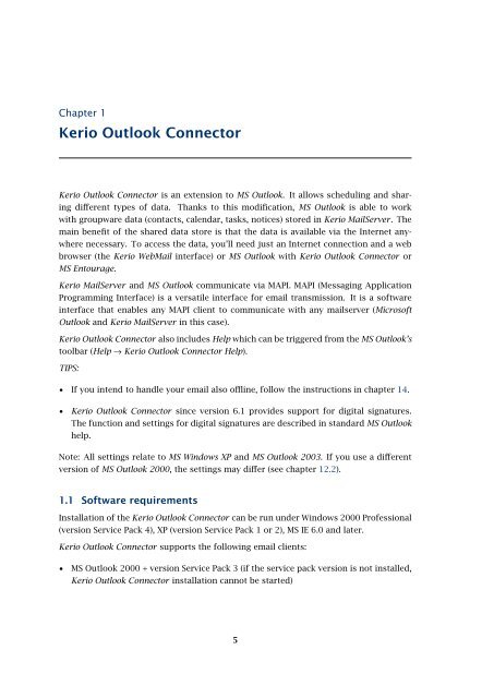 Support for Microsoft Outlook - Kerio Software Archive