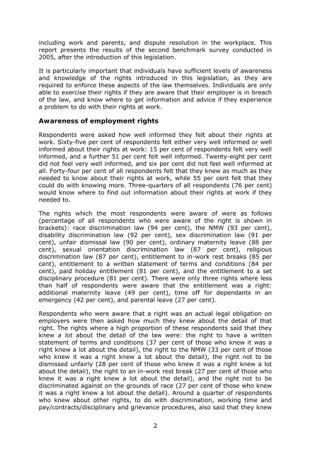 Employment Rights at Work: Survey of Employees ... - DTI Home Page