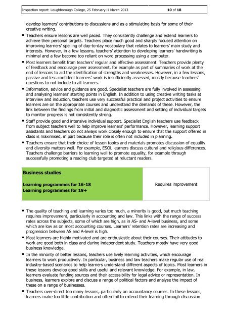 Ofsted Inspection Report.pdf - College Documents - Loughborough ...