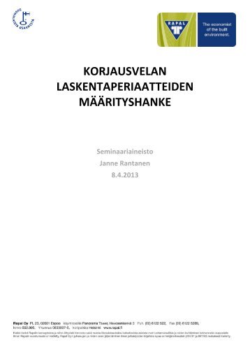 Korjausvelan mÃ¤Ã¤rittÃ¤minen - Kuntatekniikka