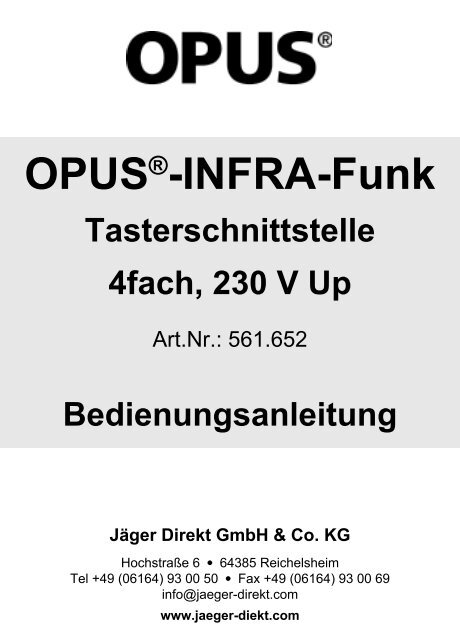 UP-Tasterschnittstelle 4-fach, 230 V (Art.-Nr. 561.652) - OPUS Schalter