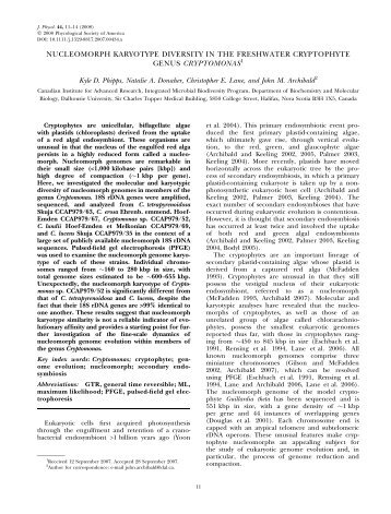 nucleomorph karyotype diversity in the freshwater ... - ResearchGate