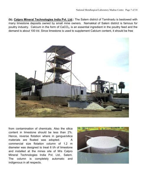 development of column flotation technology at national metallurgical ...