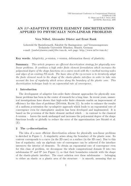 an rp-adaptive finite element discretization applied to physically non ...